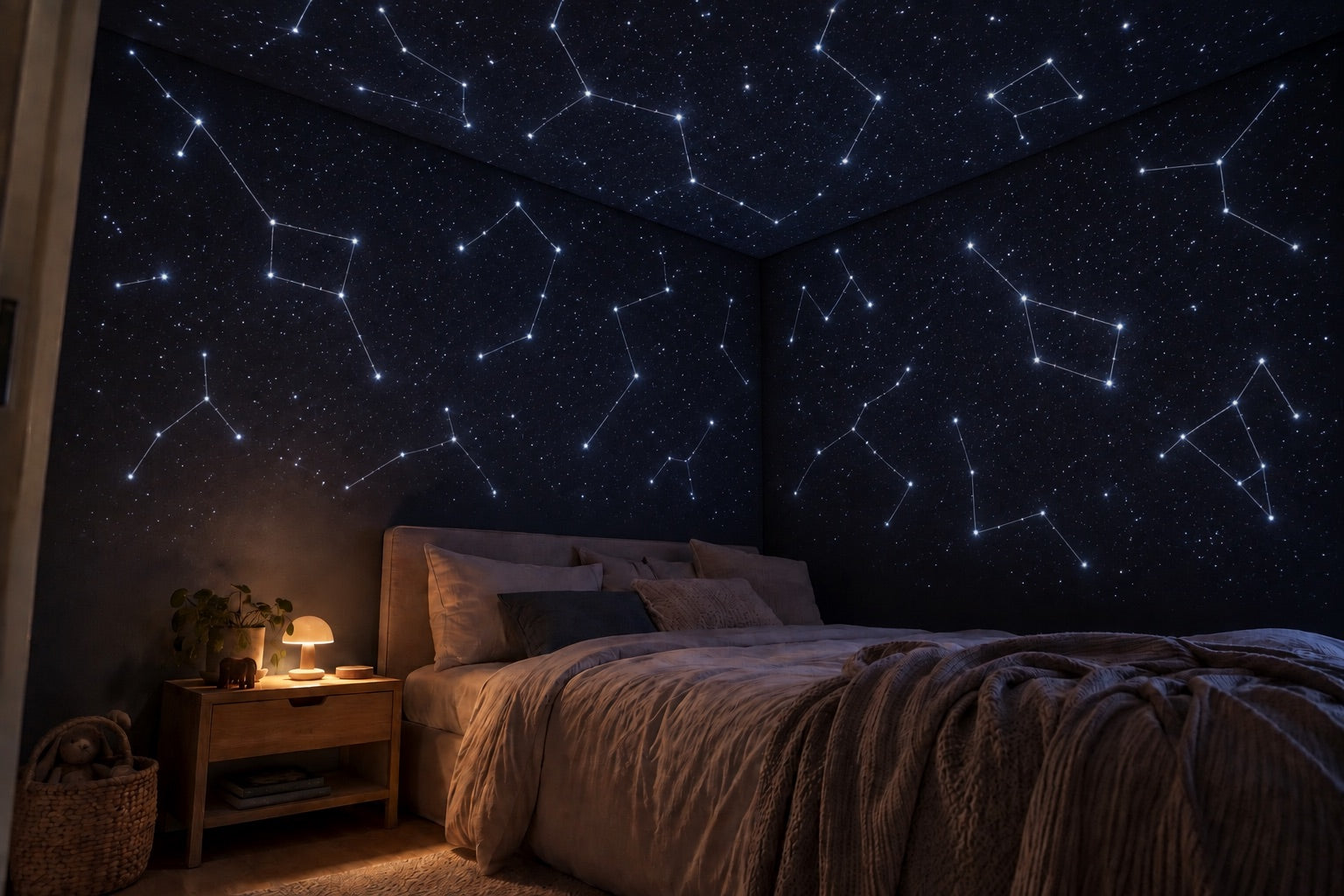 Bedroom with the Constellations projection