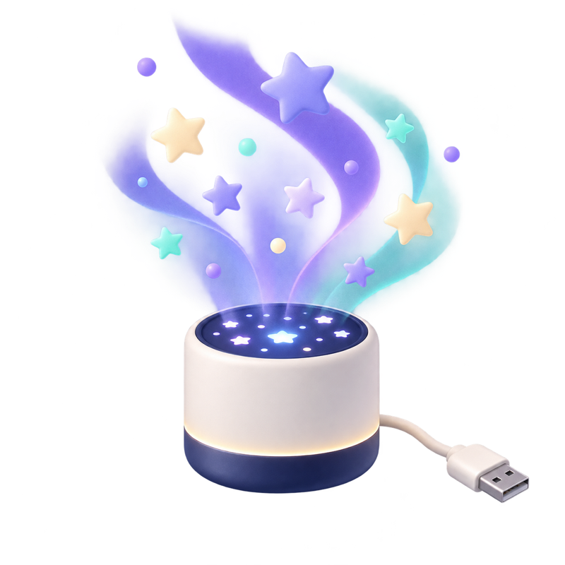 Illustration of a projector creating ambient light
