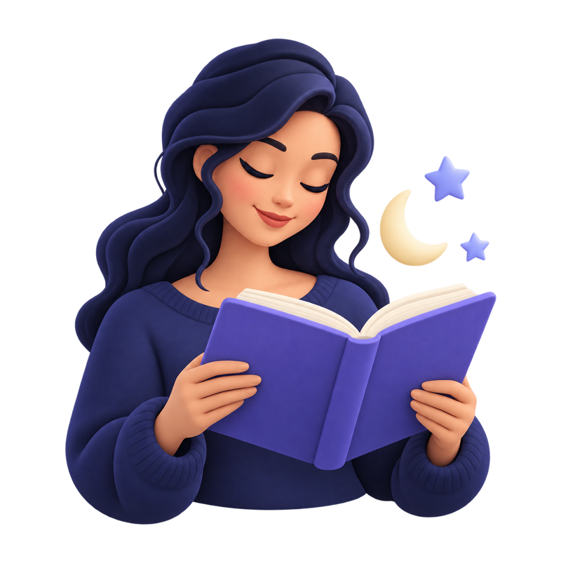 Illustration of a woman reading